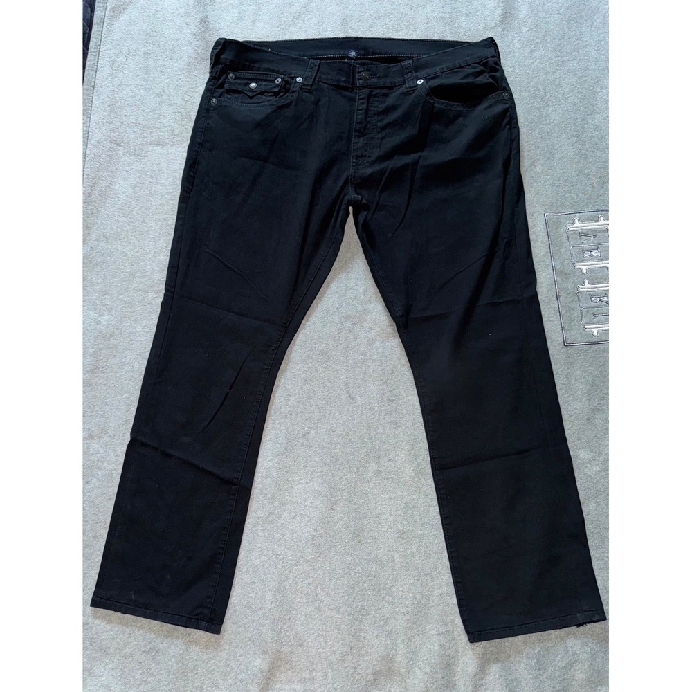 True Religion Jeans Men's Black Denim Straight Leg Stretch Sz 40